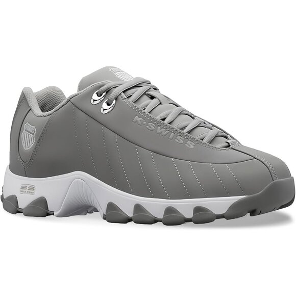 K-swiss Men's Gray/silver Wide Tennis Dad Walking Leather Upper Sneaker Shoes - Picture 3 of 8